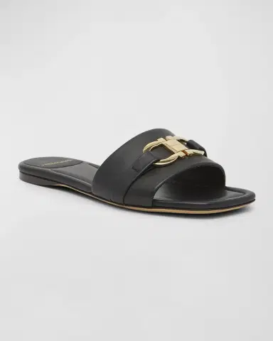 Ferragamo Leah Gancini Bit Leather Slide Sandals | Thumbnail 2 Ferragamo Leah Gancini Bit Leather Slide Sandals | Thumbnail 2