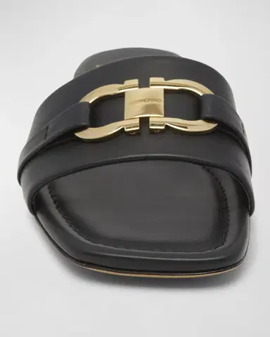 Ferragamo Leah Gancini Bit Leather Slide Sandals | Thumbnail 5 Ferragamo Leah Gancini Bit Leather Slide Sandals | Thumbnail 5