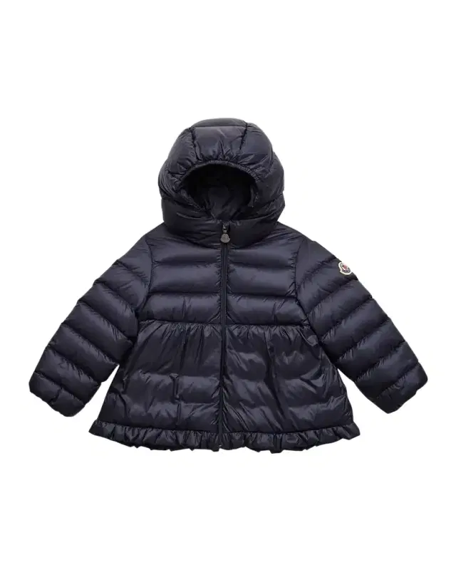 Moncler Girl 's Odile A-Line Ruffle-Trim Coat, Size 12M-3