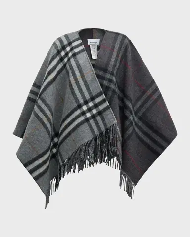 Burberry Giant Check Logo Cashmere-Blend Cape | Thumbnail 2