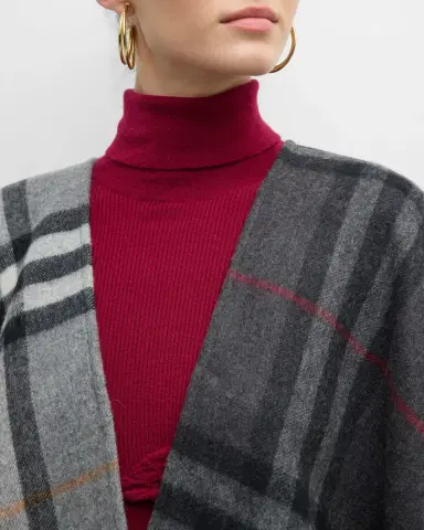 Burberry Giant Check Logo Cashmere-Blend Cape | Thumbnail 5