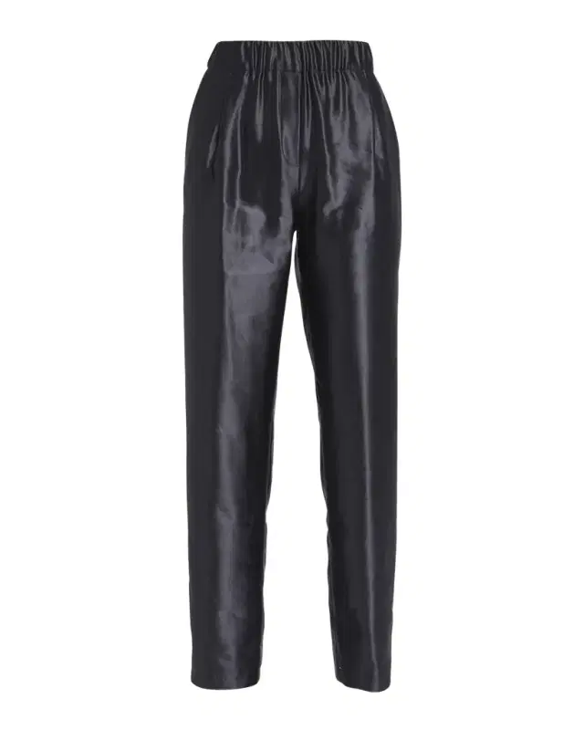 Giorgio Armani Metallic Linen-Silk Straight-Leg Pull-On Trousers