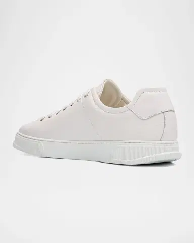 Ferragamo Men's Clayton Mixed Leather Low-Top Sneakers | Thumbnail 4 Ferragamo Men's Clayton Mixed Leather Low-Top Sneakers | Thumbnail 4