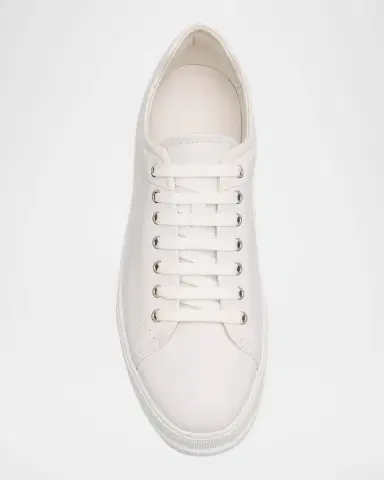 Ferragamo Men's Clayton Mixed Leather Low-Top Sneakers | Thumbnail 5 Ferragamo Men's Clayton Mixed Leather Low-Top Sneakers | Thumbnail 5