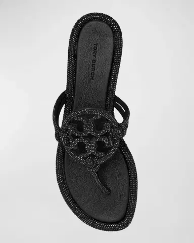 Tory Burch Miller Pave Leather Logo Sandals | Thumbnail 3