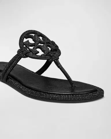 Tory Burch Miller Pave Leather Logo Sandals | Thumbnail 4