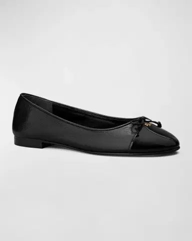 Tory Burch Mixed Leather Cap-Toe Ballerina Flats | Thumbnail 2 Tory Burch Mixed Leather Cap-Toe Ballerina Flats | Thumbnail 2