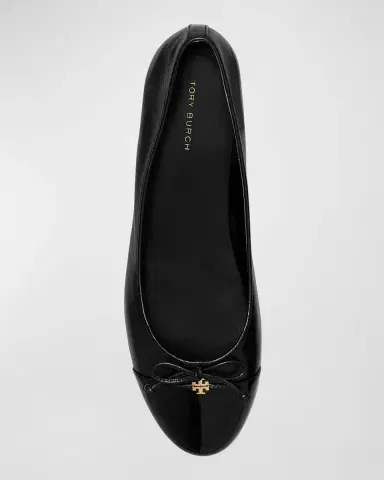 Tory Burch Mixed Leather Cap-Toe Ballerina Flats | Thumbnail 3 Tory Burch Mixed Leather Cap-Toe Ballerina Flats | Thumbnail 3