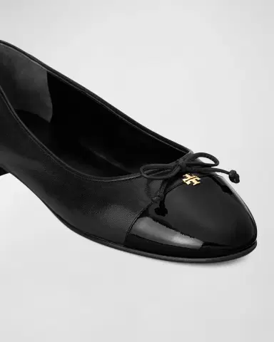 Tory Burch Mixed Leather Cap-Toe Ballerina Flats | Thumbnail 4 Tory Burch Mixed Leather Cap-Toe Ballerina Flats | Thumbnail 4