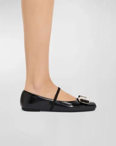 Ferragamo Zina Leather Bow Mary Jane Ballerina Flats | Thumbnail 2 Ferragamo Zina Leather Bow Mary Jane Ballerina Flats | Thumbnail 2