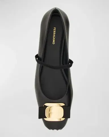 Ferragamo Zina Leather Bow Mary Jane Ballerina Flats | Thumbnail 5 Ferragamo Zina Leather Bow Mary Jane Ballerina Flats | Thumbnail 5