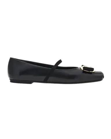 Ferragamo Zina Leather Bow Mary Jane Ballerina Flats | Thumbnail 1 Ferragamo Zina Leather Bow Mary Jane Ballerina Flats | Thumbnail 1