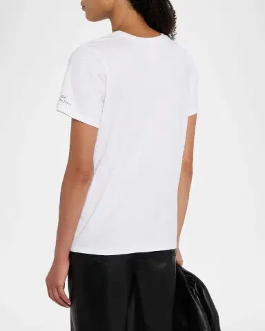 Cinq à Sept Bonjour Fringe Embroidered Shrunken T-Shirt | Thumbnail 2