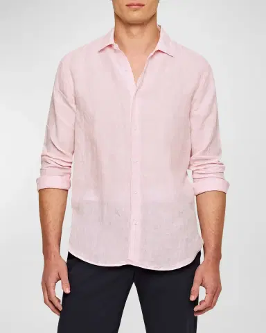 Orlebar Brown Men 's Linen Sport Shirt | Thumbnail 2