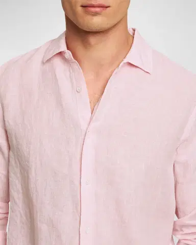 Orlebar Brown Men 's Linen Sport Shirt | Thumbnail 4