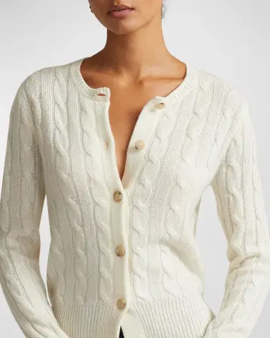 Polo Ralph Lauren Cable-Knit Cashmere Crewneck Cardigan | Thumbnail 4 Polo Ralph Lauren Cable-Knit Cashmere Crewneck Cardigan | Thumbnail 4