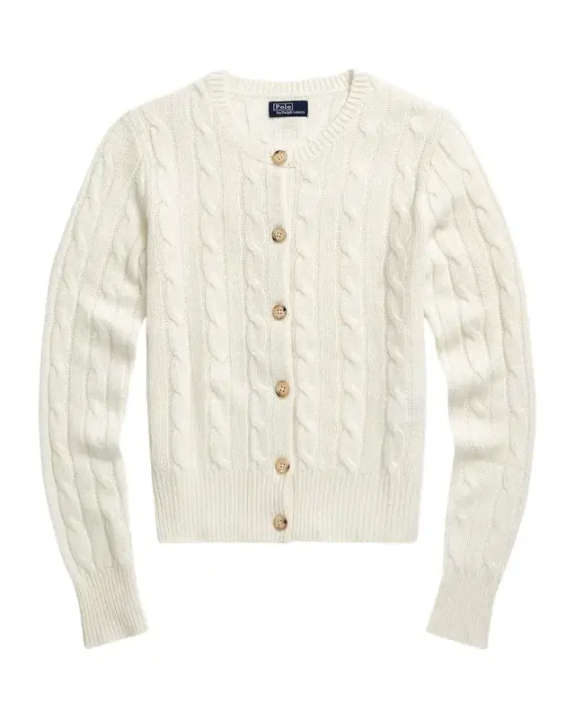 Polo Ralph Lauren Cable-Knit Cashmere Crewneck Cardigan