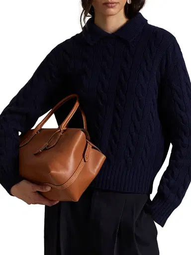 Polo Ralph Lauren Women's Leather Satchel - Cognac | Thumbnail 2