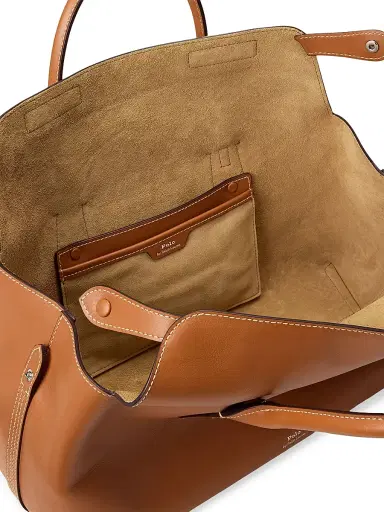 Polo Ralph Lauren Women's Leather Satchel - Cognac | Thumbnail 6