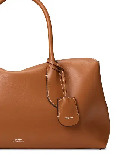 Polo Ralph Lauren Women's Leather Satchel - Cognac | Thumbnail 7