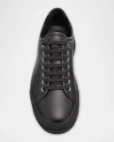 Ferragamo Men's Clayton Mixed Leather Low-Top Sneakers | Thumbnail 5