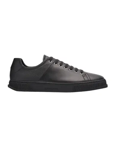 Ferragamo Men's Clayton Mixed Leather Low-Top Sneakers | Thumbnail 1