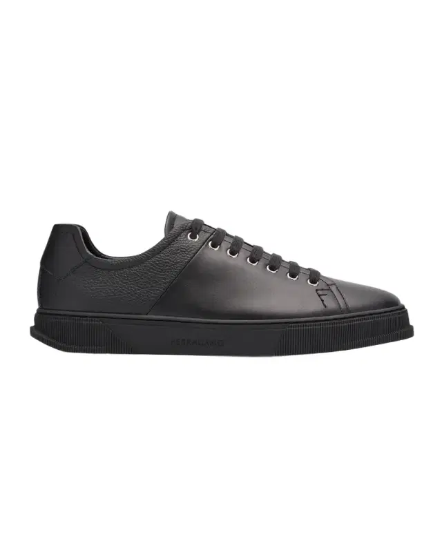 Ferragamo Men 's Clayton Mixed Leather Low-Top Sneakers