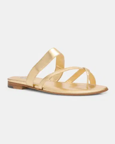 Manolo Blahnik Susa Metallic Crisscross Flat Sandals | Thumbnail 3 Manolo Blahnik Susa Metallic Crisscross Flat Sandals | Thumbnail 3