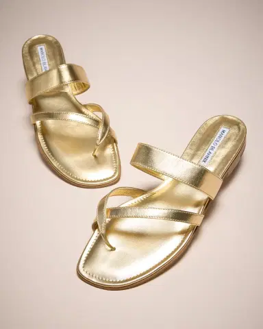Manolo Blahnik Susa Metallic Crisscross Flat Sandals | Thumbnail 5 Manolo Blahnik Susa Metallic Crisscross Flat Sandals | Thumbnail 5
