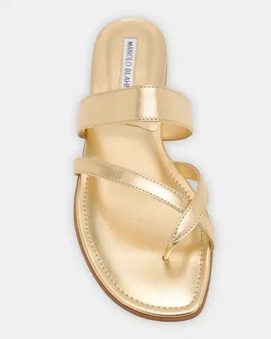 Manolo Blahnik Susa Metallic Crisscross Flat Sandals | Thumbnail 6 Manolo Blahnik Susa Metallic Crisscross Flat Sandals | Thumbnail 6
