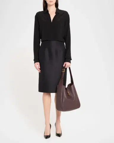 Saint Laurent Le 5 A 7 Large Shoulder Bucket Bag in Smooth Leather | Thumbnail 4