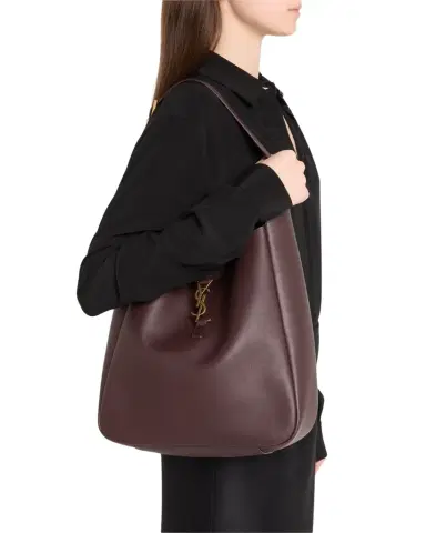 Saint Laurent Le 5 A 7 Large Shoulder Bucket Bag in Smooth Leather | Thumbnail 1