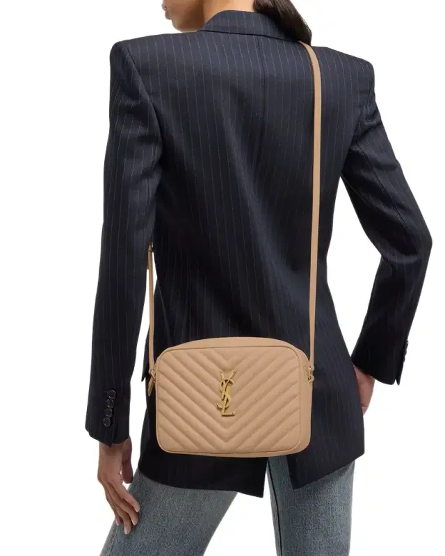 Saint Laurent Lou Medium YSL Camera Bag with Pocket in Quilted Leather