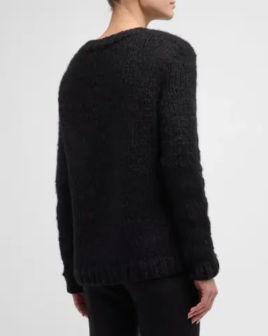 Gabriela Hearst Lawrence Knit Sweater in Black Welfat Cashmere | Thumbnail 3