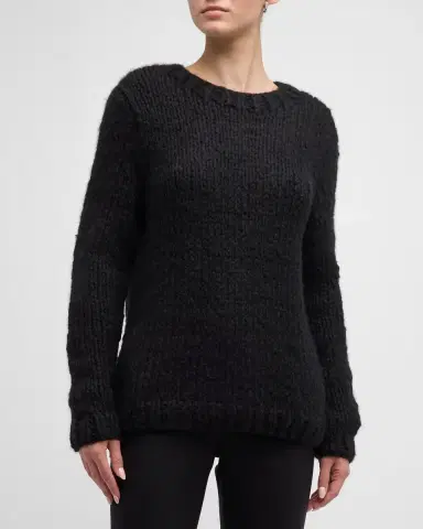 Gabriela Hearst Lawrence Knit Sweater in Black Welfat Cashmere | Thumbnail 4