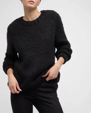 Gabriela Hearst Lawrence Knit Sweater in Black Welfat Cashmere | Thumbnail 7