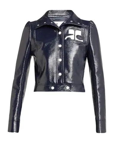 Courrèges Textured Vinyl Crop Jacket | Thumbnail 1