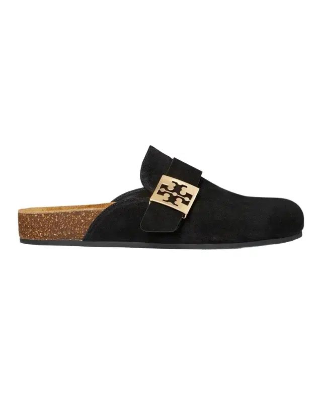 Tory Burch Mellow Suede Buckle Slide Mules