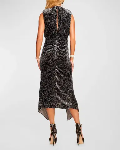 Ramy Brook Lennon Leopard-Print Velvet Midi Dress | Thumbnail 2