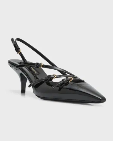 Miu Miu Patent Buckle-Trio Slingback Pumps | Thumbnail 2 Miu Miu Patent Buckle-Trio Slingback Pumps | Thumbnail 2