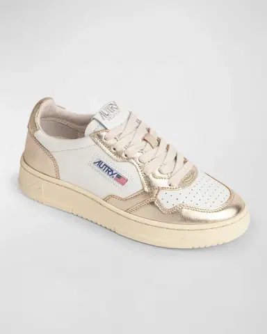 Autry Medalist Low-Top Bicolor Leather Sneakers | Thumbnail 2 Autry Medalist Low-Top Bicolor Leather Sneakers | Thumbnail 2