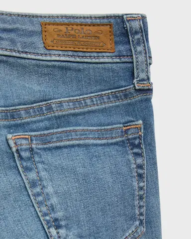 Polo Ralph Lauren Girl's Aubrie Light Wash Jeggings, Size 7-14 | Thumbnail 3
