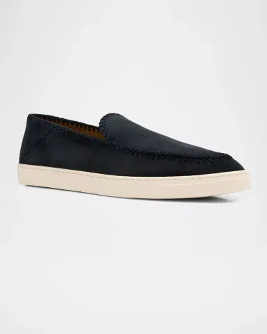 Giorgio Armani Men's Suede Sneaker-Sole Loafers | Thumbnail 3