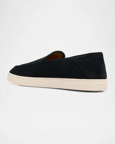 Giorgio Armani Men's Suede Sneaker-Sole Loafers | Thumbnail 4