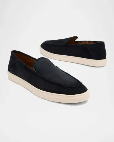Giorgio Armani Men's Suede Sneaker-Sole Loafers | Thumbnail 8