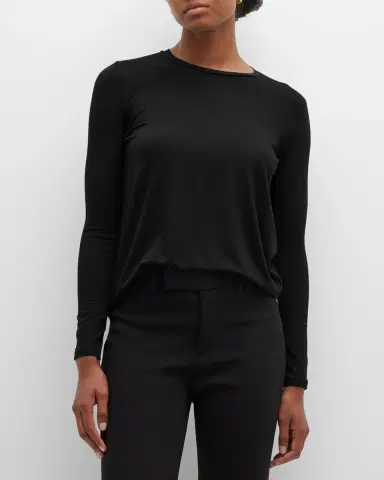 MAJESTIC FILATURES Soft Touch Pleated Crewneck Pullover | Thumbnail 4 MAJESTIC FILATURES Soft Touch Pleated Crewneck Pullover | Thumbnail 4