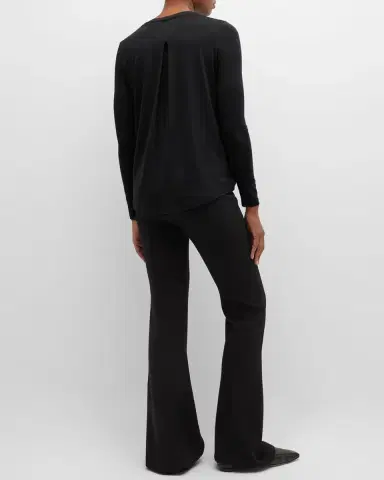MAJESTIC FILATURES Soft Touch Pleated Crewneck Pullover | Thumbnail 6 MAJESTIC FILATURES Soft Touch Pleated Crewneck Pullover | Thumbnail 6