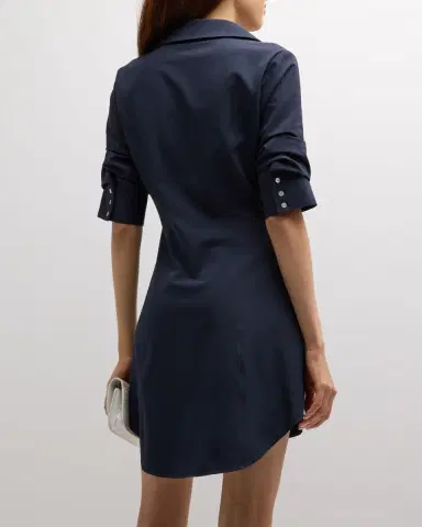 Cinq à Sept Elina Ruched Button-Front Mini Dress | Thumbnail 6