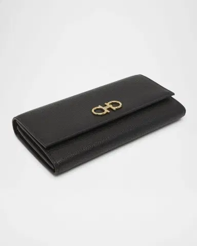 Ferragamo Gancino Flap Leather Wallet on Chain | Thumbnail 7