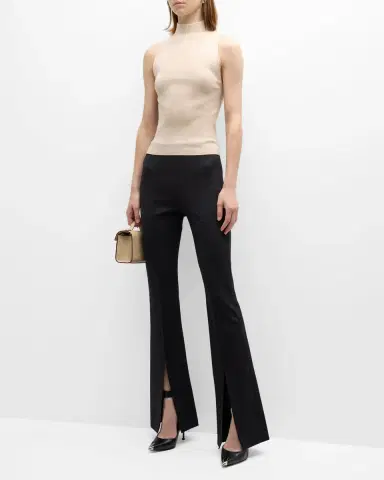 ALICE + OLIVIA Emiko High-Waisted Slit-Cuff Pants | Thumbnail 2